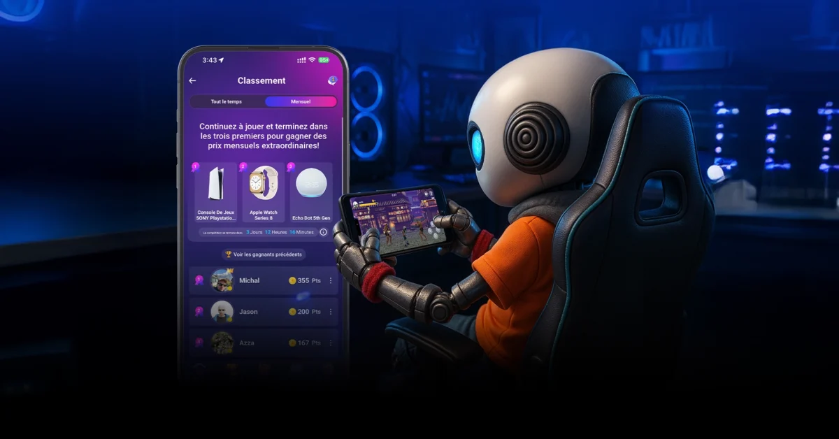 Exscape, la plateforme de jeux mobiles 2025. Jouez à 120+ jeux instantanés, grimpez dans les classements et gagnez de vrais prix.