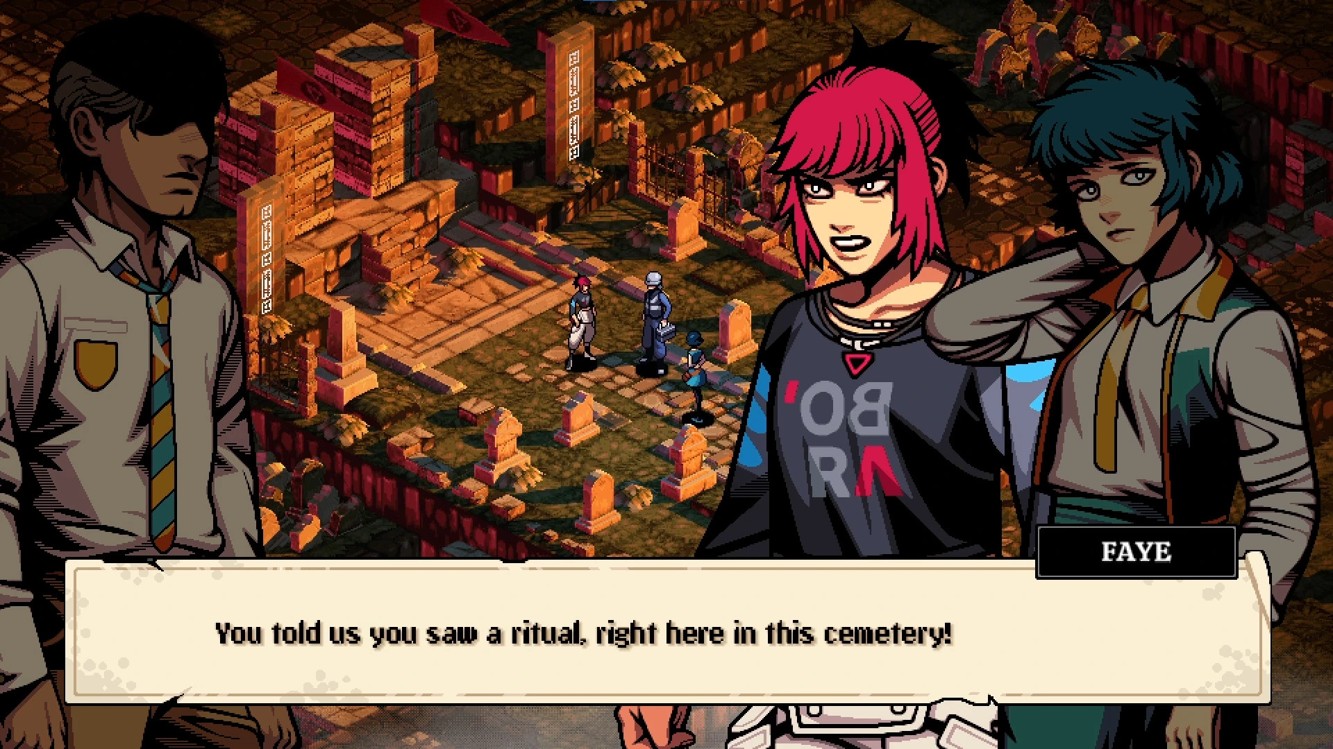 Demonschool strategy RPG screenshot featuring Persona-style combat and horror-inspired school setting.