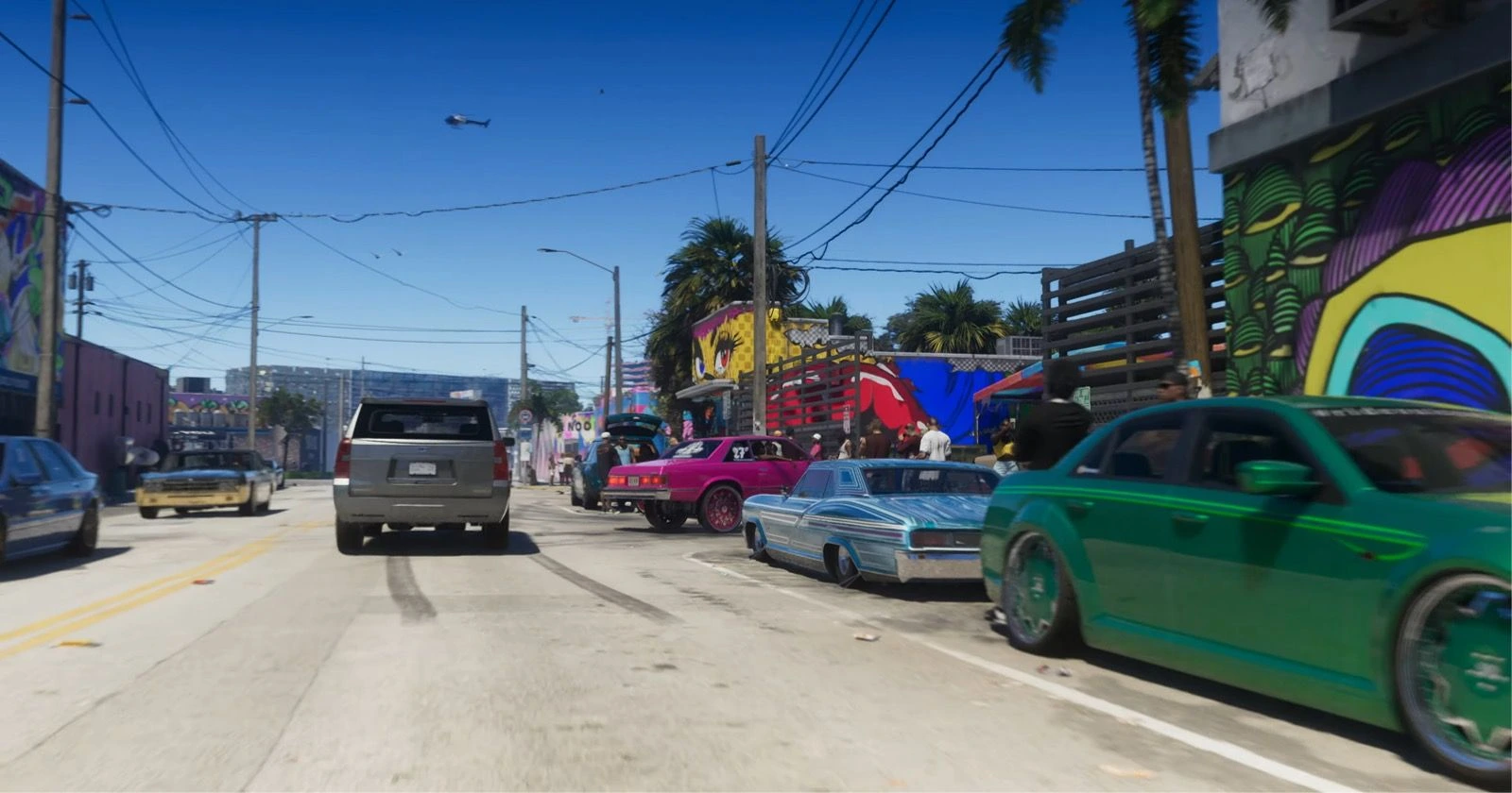 GTA VI sports cars racing through city streets