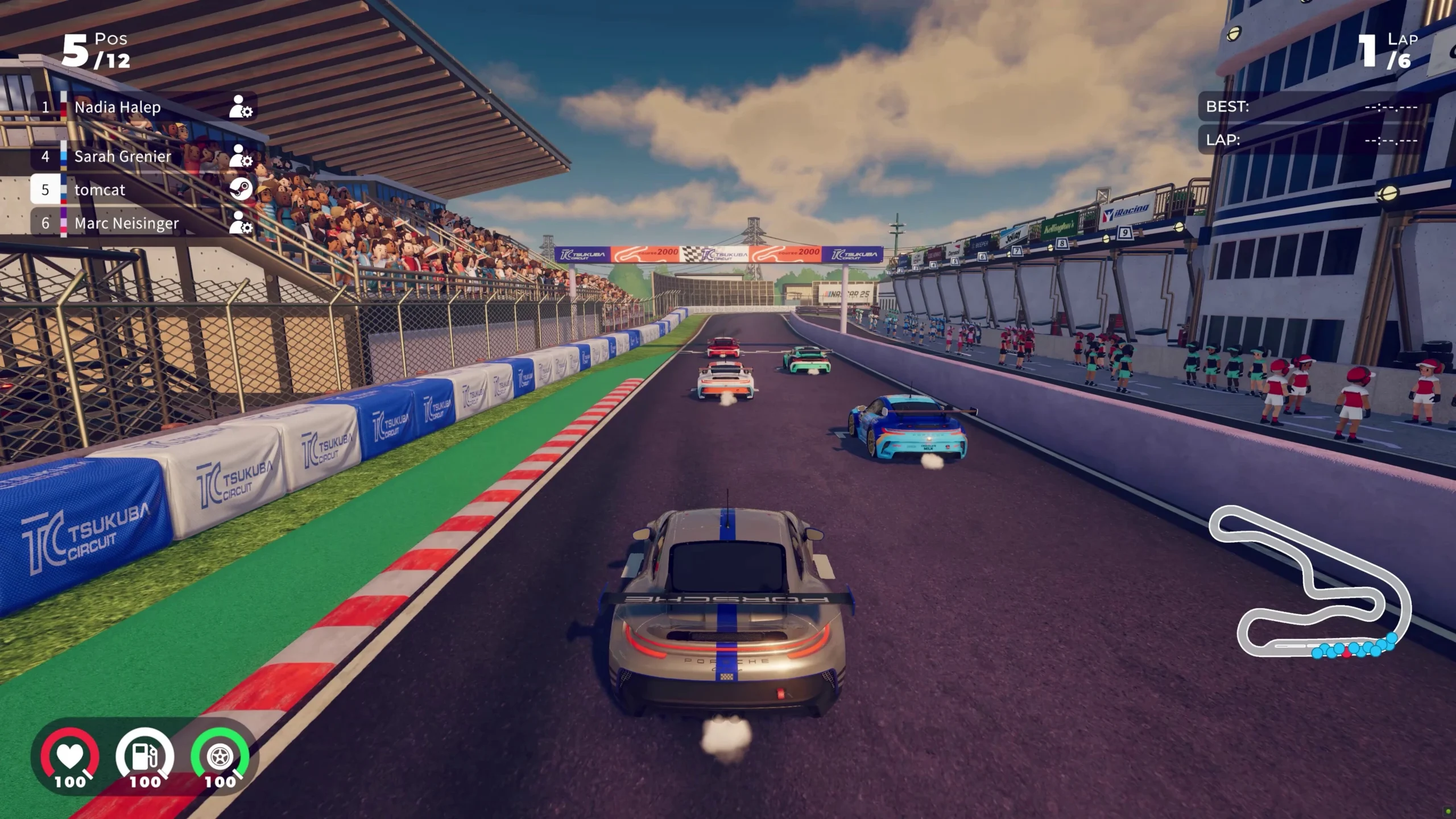 iRacing arcade title showing diverse race cars on track