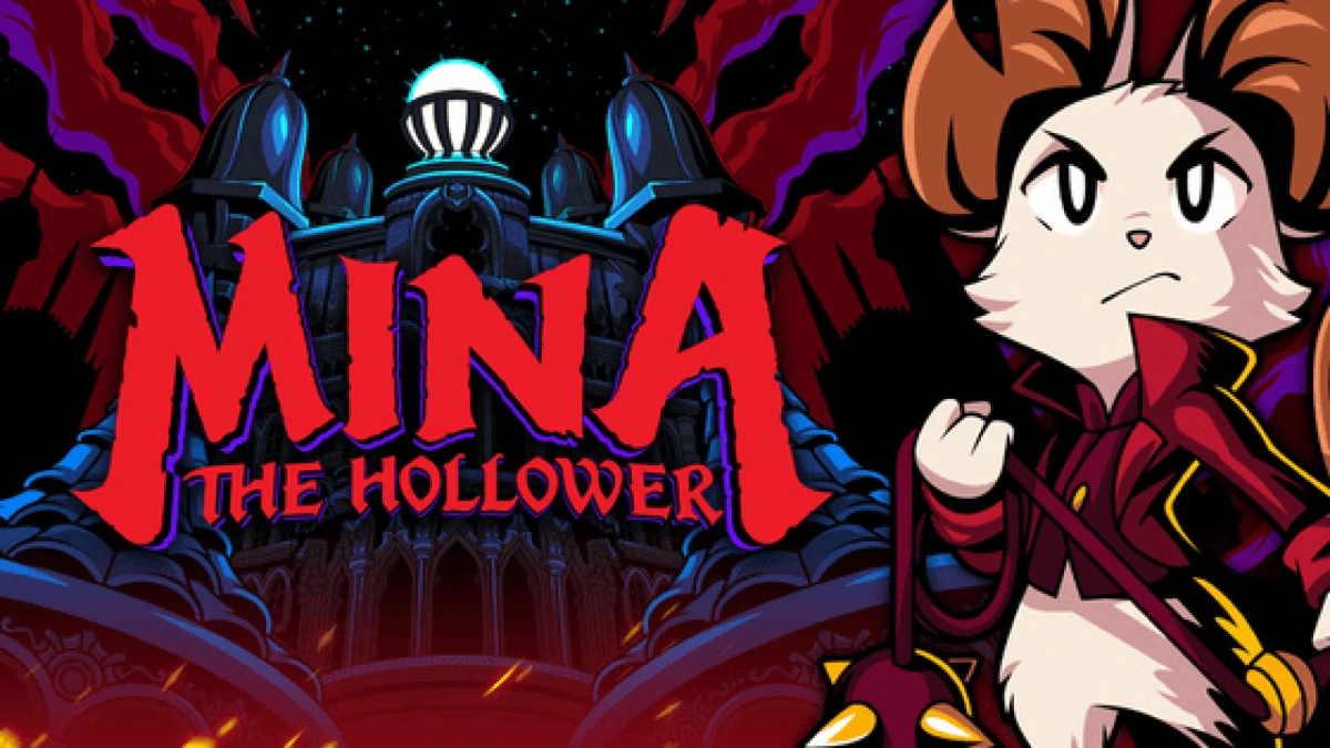 Mina the Hollower retro 8-bit gameplay featuring mouse-like hero battling underground creatures in a gothic world.